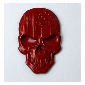 Thin Red Line FD American Flag Skull 3D Sticker Emblem.